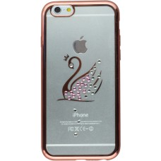 Coque Samsung Galaxy S6 - Clear Diamond Swan - Rose foncé