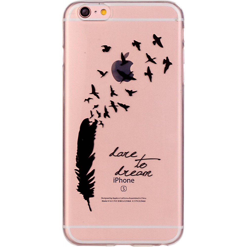 Coque iPhone 6 Plus / 6s Plus - Gel plume dare to dream