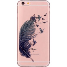 Coque iPhone 6 Plus / 6s Plus - Gel plume oiseaux