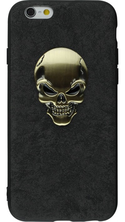 Hülle iPhone 6/6s - Gold Skull - Schwarz