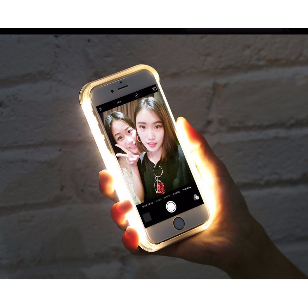 Hülle Samsung Galaxy S6 - Lumee Selphie LED - Weiss