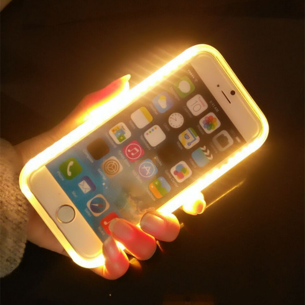 Coque iPhone 7 Plus / 8 Plus - Lumee Selphie LED - Blanc