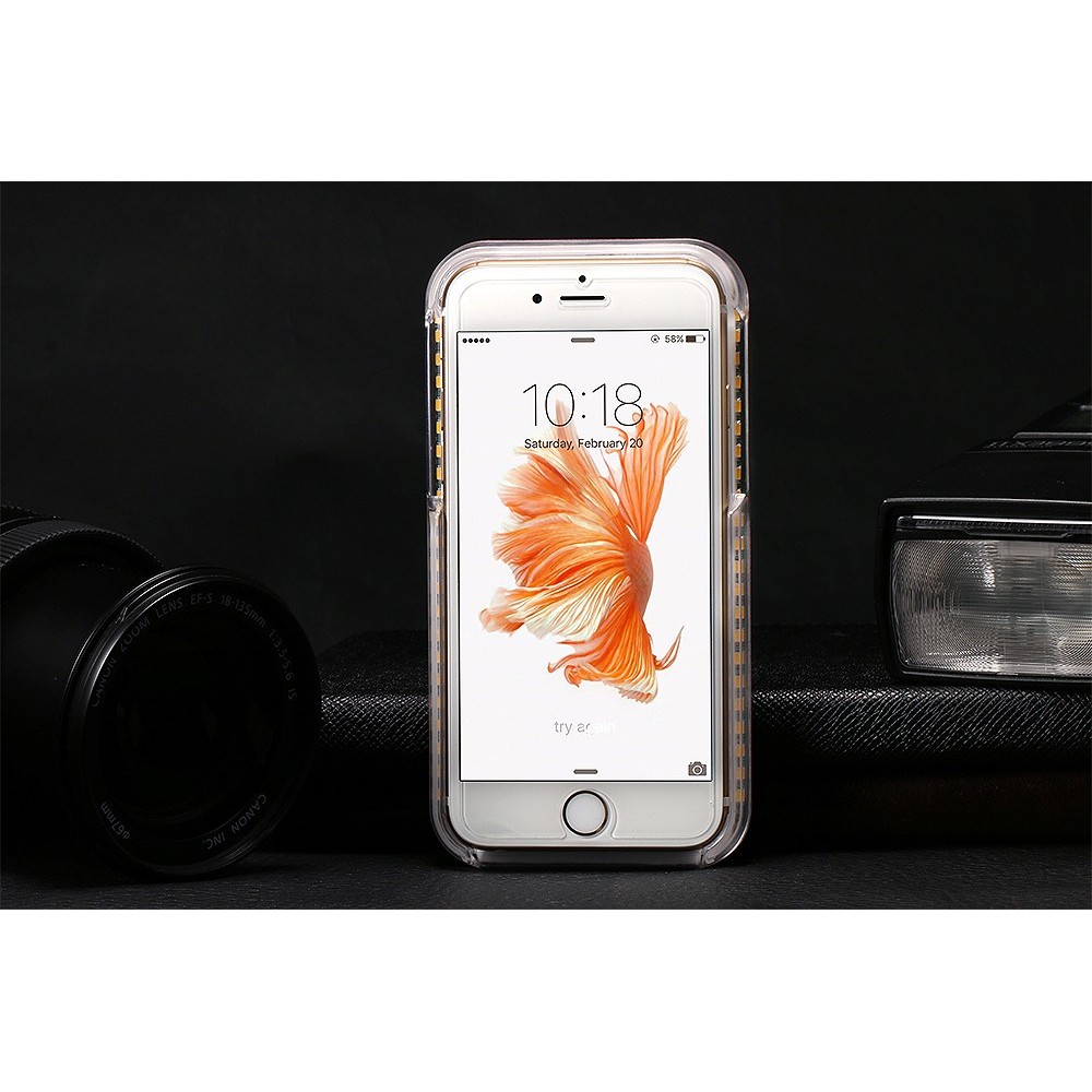 Hülle iPhone 7 Plus / 8 Plus - Lumee Selphie LED - Weiss