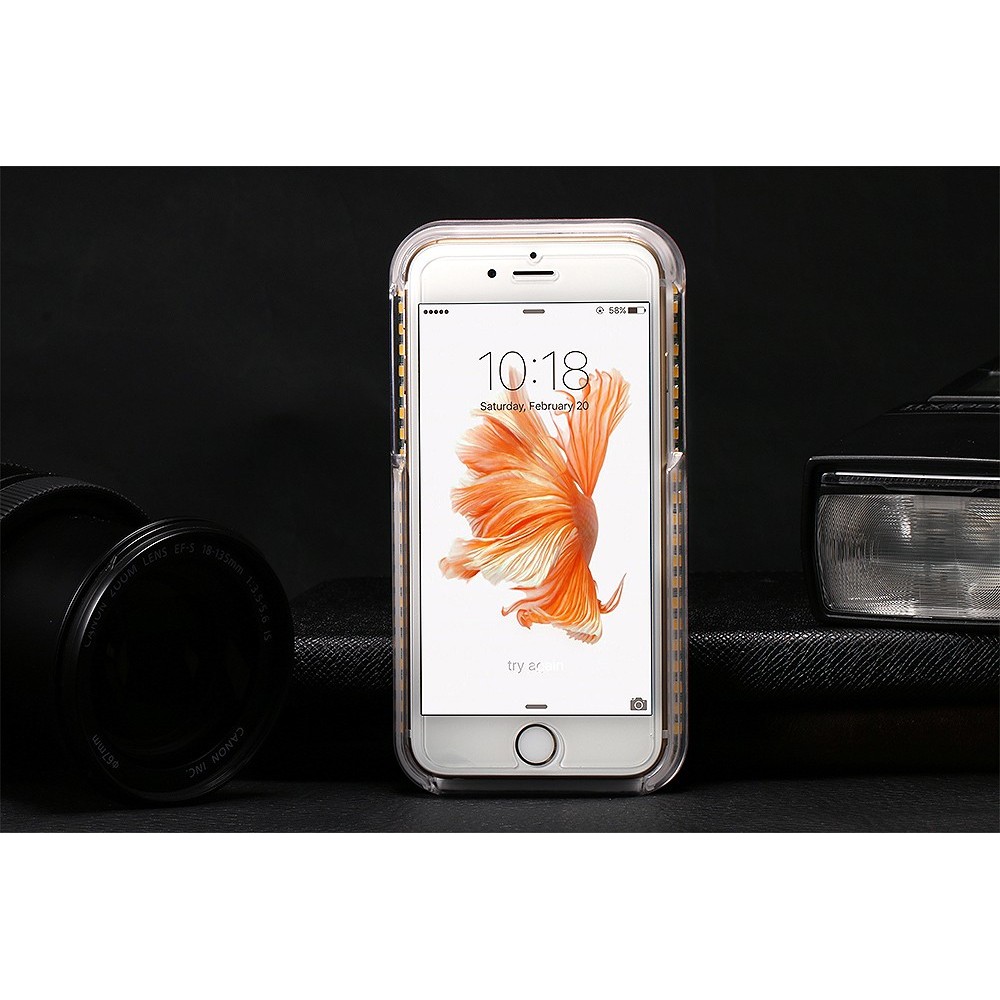 Hülle iPhone X / Xs - Lumee Selphie LED - Weiss