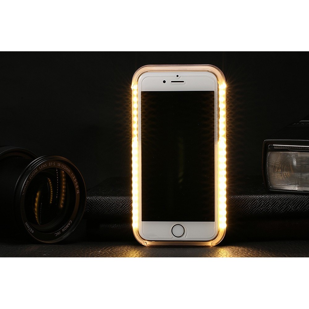 Hülle iPhone X / Xs - Lumee Selphie LED - Weiss