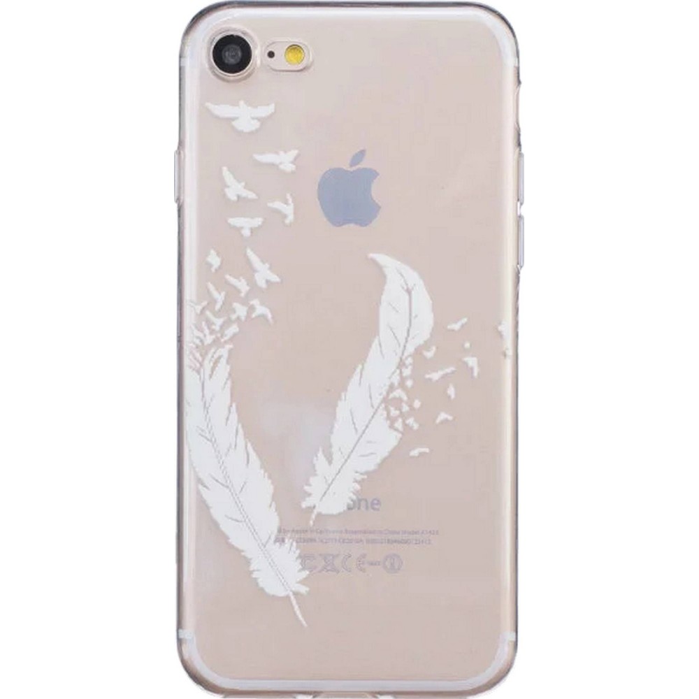 Coque Samsung Galaxy S5 - Transparent plumes blanches