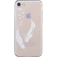 Coque Samsung Galaxy S5 - Transparent plumes blanches