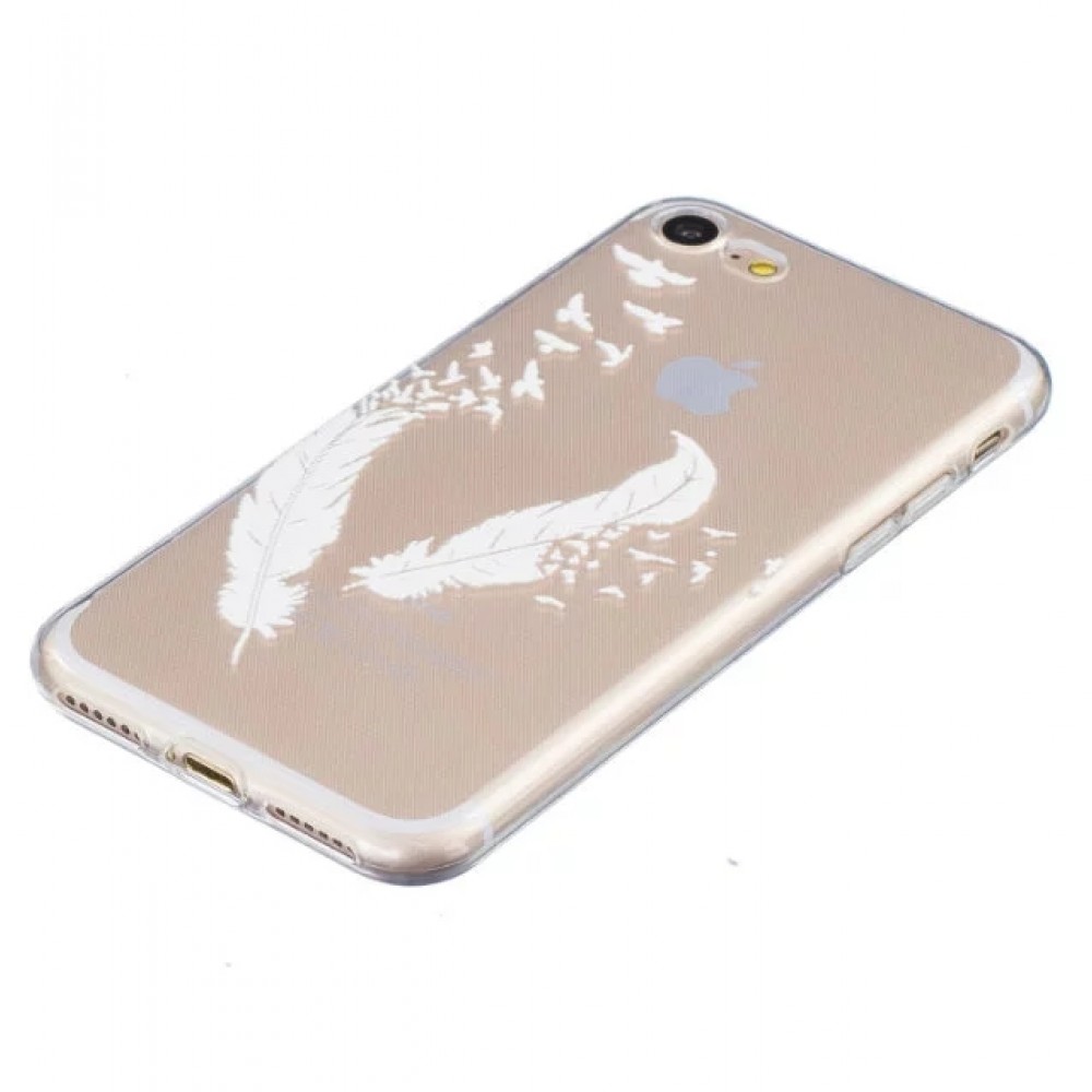 Coque Samsung Galaxy S5 - Transparent plumes blanches