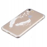 Coque iPhone 7 / 8 / SE (2020, 2022) - Transparent plumes blanches