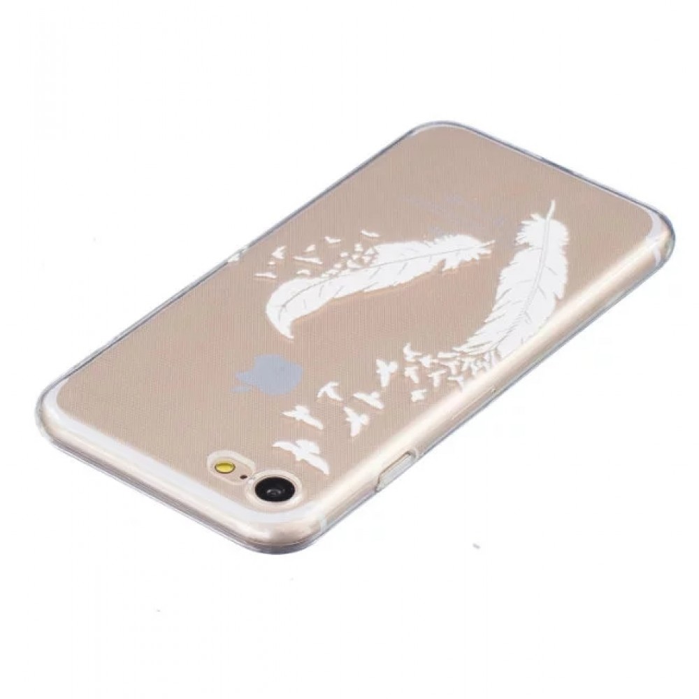 Coque Samsung Galaxy S5 - Transparent plumes blanches