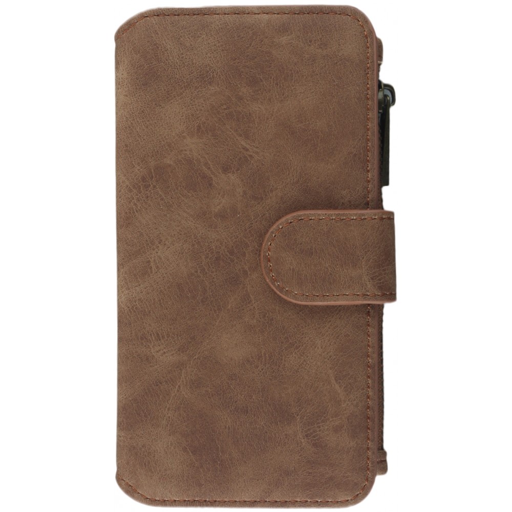 Coque iPhone 6/6s - Wallet Luxury leather - Brun