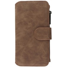 Coque iPhone 6/6s - Wallet Luxury leather - Brun