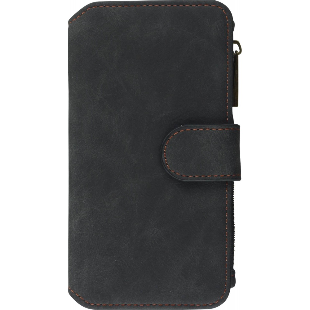 Coque iPhone 6/6s - Wallet Luxury leather - Noir