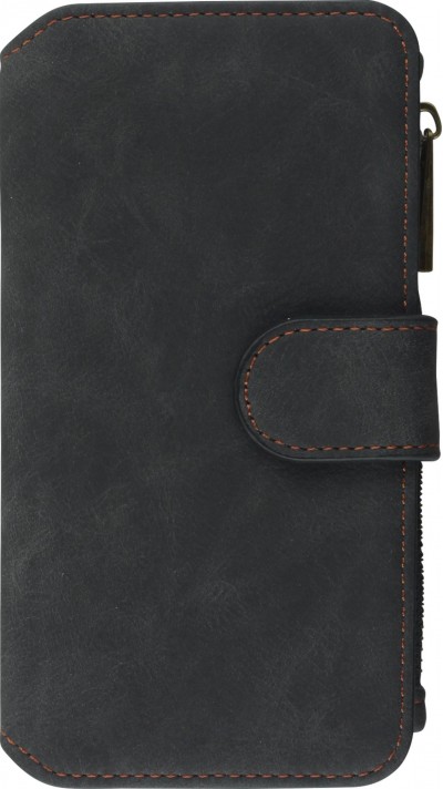 Coque iPhone 6/6s - Wallet Luxury leather - Noir