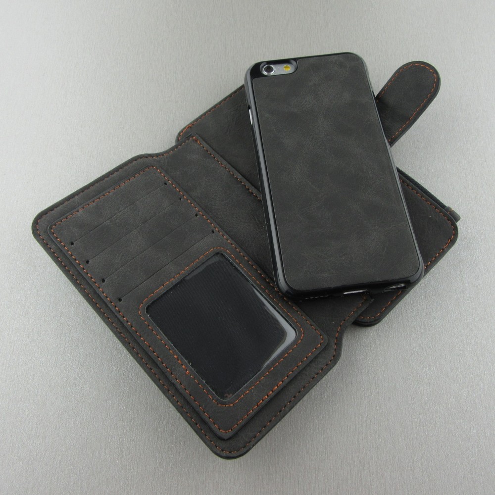 Hülle iPhone 6/6s - Wallet Luxury leather - Schwarz