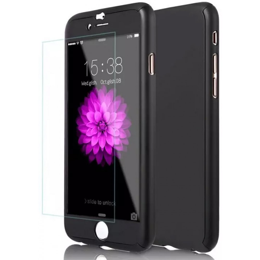 Hülle iPhone 5/5s / SE (2016) - 360° Full Body - Schwarz