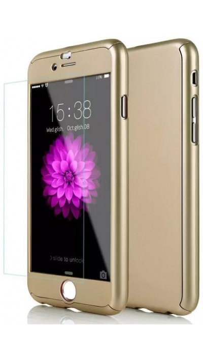 Hülle iPhone X / Xs - 360° Full Body - Gold