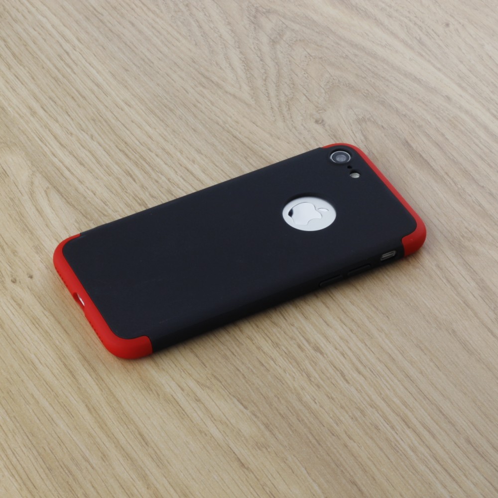Hülle iPhone Xs Max - 360° Full Body schwarz - Rot
