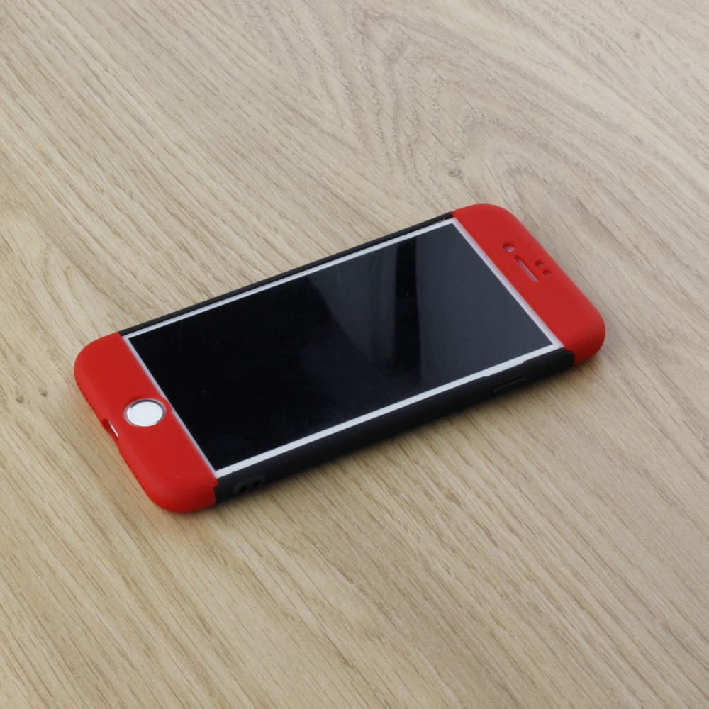 Hülle iPhone Xs Max - 360° Full Body schwarz - Rot