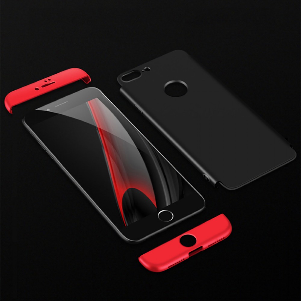 Coque iPhone Xs Max - 360° Full Body noir - Rouge