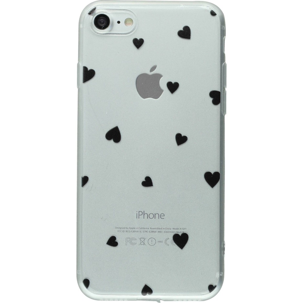 Coque iPhone XR - Gel petit coeur - Noir