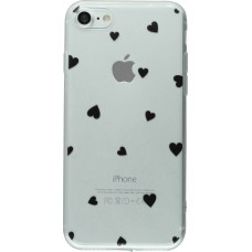 Hülle iPhone XR - Gummi kleines Herz - Schwarz