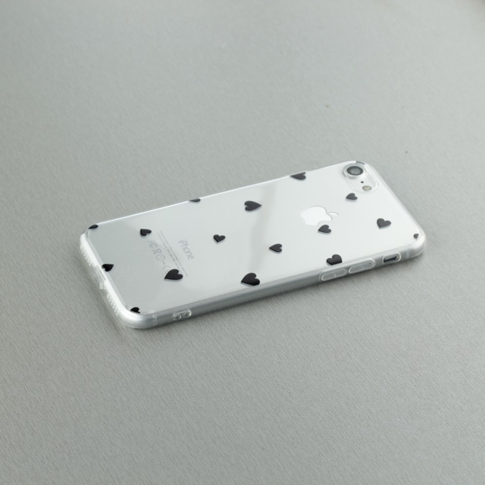 Hülle iPhone XR - Gummi kleines Herz - Schwarz