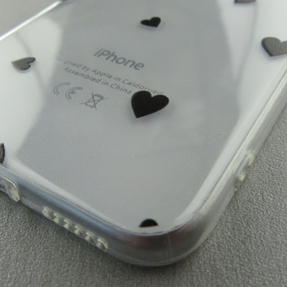 Hülle iPhone XR - Gummi kleines Herz - Schwarz