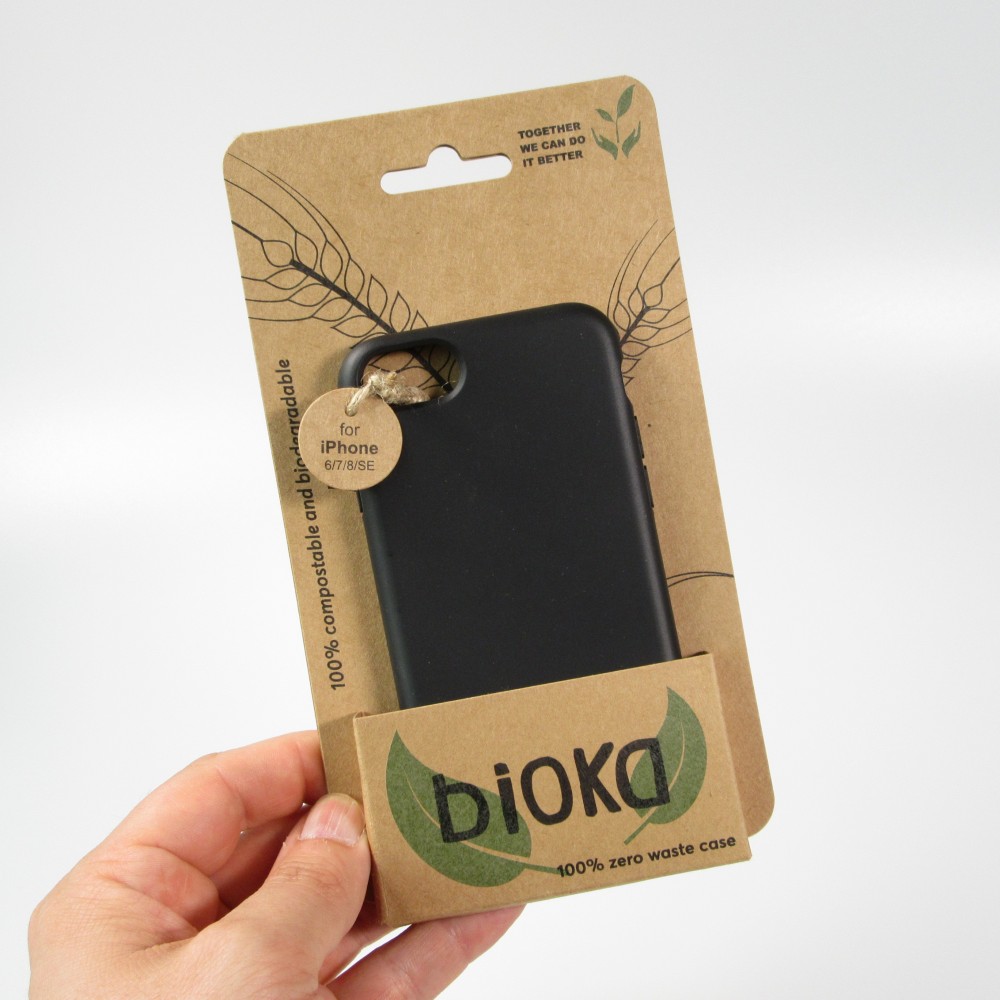 Coque iPhone 7 / 8 / SE (2020, 2022) - Bioka biodégradable et compostable Eco-Friendly - Noir