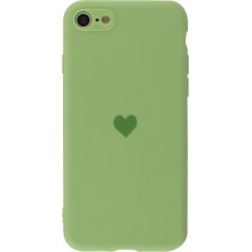 Coque iPhone 6/6s - Silicone Mat Coeur vert clair