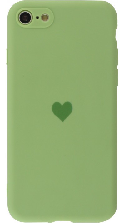 Coque iPhone 6/6s - Silicone Mat Coeur vert clair