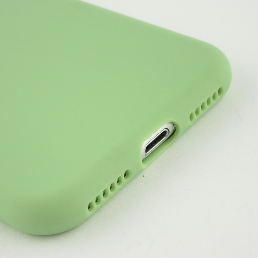 Coque iPhone 7 Plus / 8 Plus - Silicone Mat Coeur vert clair