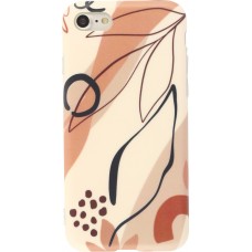 Coque iPhone 7 / 8 / SE (2020, 2022) - Abstract Art - Brun