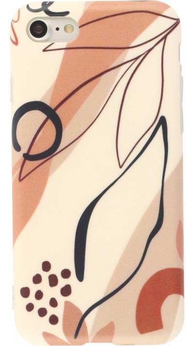 Coque iPhone 7 / 8 / SE (2020, 2022) - Abstract Art - Brun