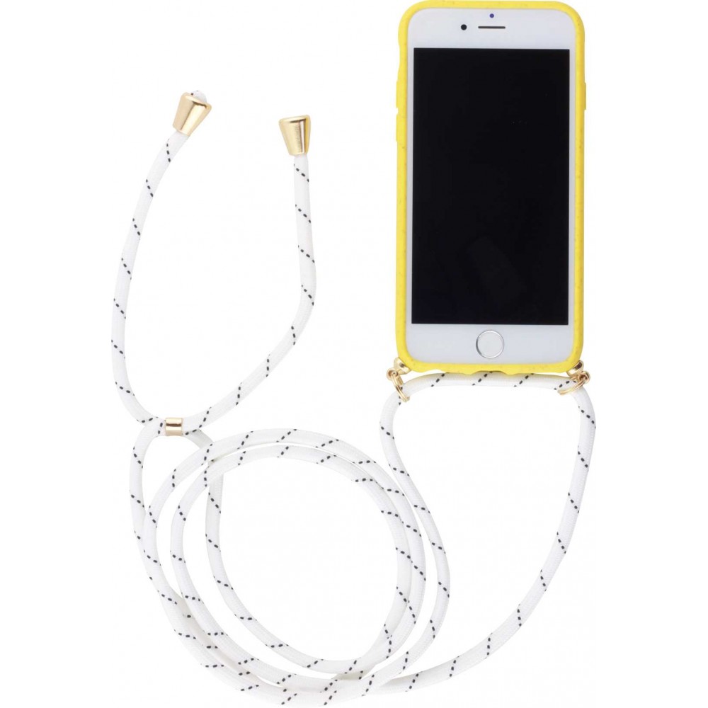 Hülle iPhone 7 / 8 / SE (2020, 2022) - Bio Eco-Friendly Vegan mit Handykette Necklace - Gelb