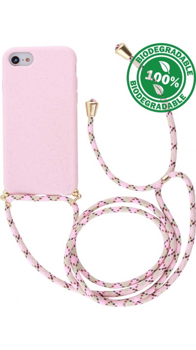 Hülle iPhone 6/6s - Bio Eco-Friendly Vegan mit Handykette Necklace - Rosa