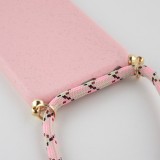 Hülle iPhone Xs Max - Bio Eco-Friendly Vegan mit Handykette Necklace - Rosa