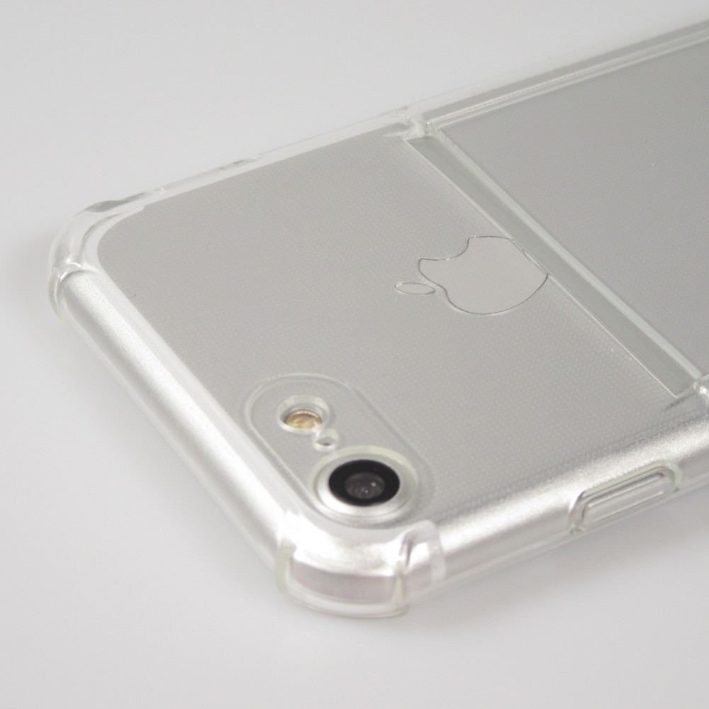 Hülle iPhone 7 / 8 / SE (2020, 2022) - Gummi Bumper Kartenhalter - Transparent