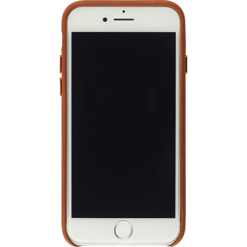 Coque iPhone 7 / 8 / SE (2020, 2022) - Qialino cuir véritable brun clair