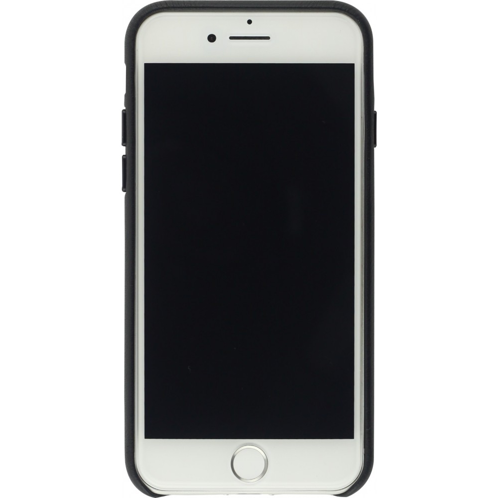 Coque iPhone 7 / 8 / SE (2020, 2022) - Qialino cuir véritable - Noir