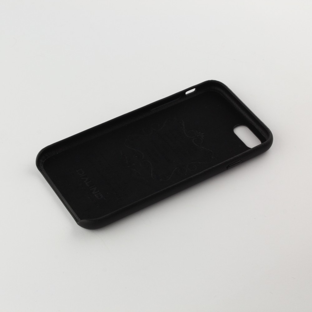 Coque iPhone 7 / 8 / SE (2020, 2022) - Qialino cuir véritable - Noir