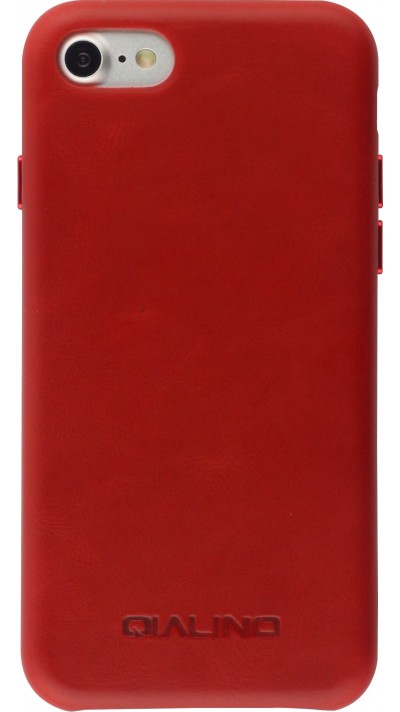 Coque iPhone 7 / 8 / SE (2020, 2022) - Qialino cuir véritable - Rouge