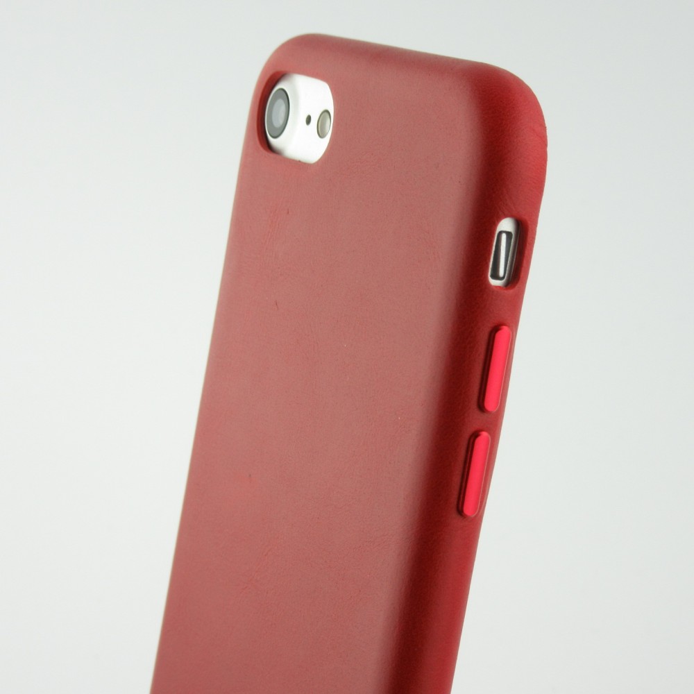 Coque iPhone 7 / 8 / SE (2020, 2022) - Qialino cuir véritable - Rouge