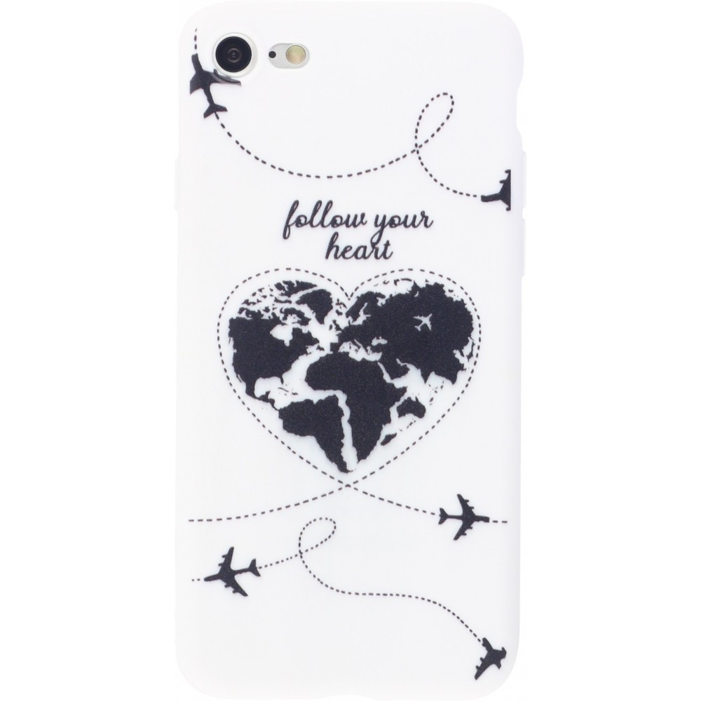 Coque iPhone 7 / 8 / SE (2020, 2022) - Silicone Mat Travel heart