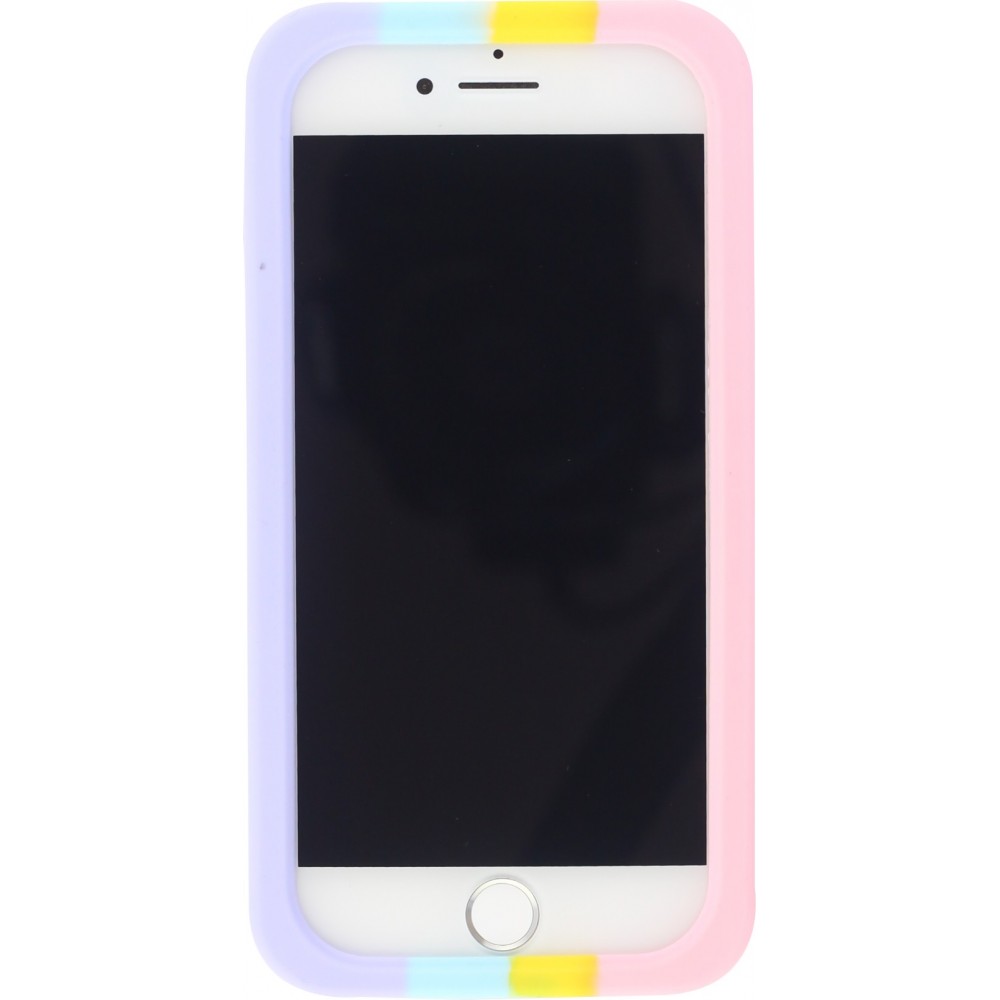 Coque iPhone 7 / 8 / SE (2020, 2022) - Silicone jeu éclate bulles anti-stress arc-en-ciel