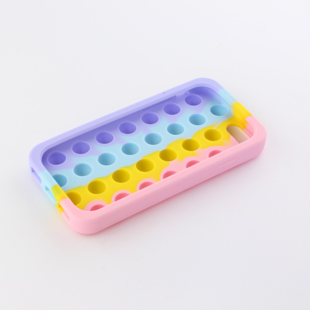 Coque iPhone 7 / 8 / SE (2020, 2022) - Silicone jeu éclate bulles anti-stress arc-en-ciel