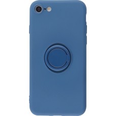 Coque iPhone 7 / 8 / SE (2020, 2022) - Soft Touch avec anneau - Bleu