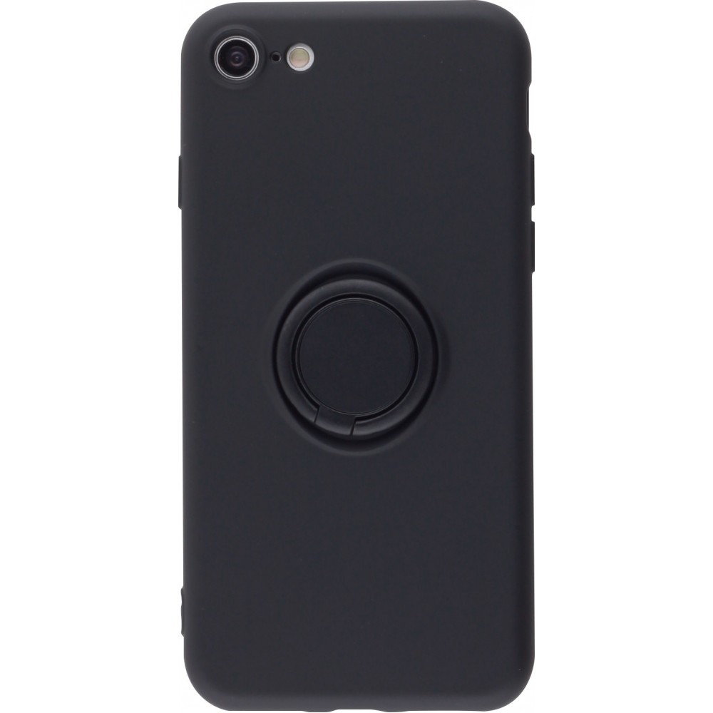 Hülle iPhone 6/6s - Soft Touch mit Ring - Schwarz