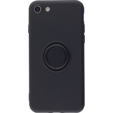 Hülle iPhone 6/6s - Soft Touch mit Ring - Schwarz