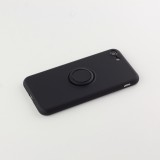 Hülle iPhone 7 / 8 / SE (2020, 2022) - Soft Touch mit Ring - Schwarz